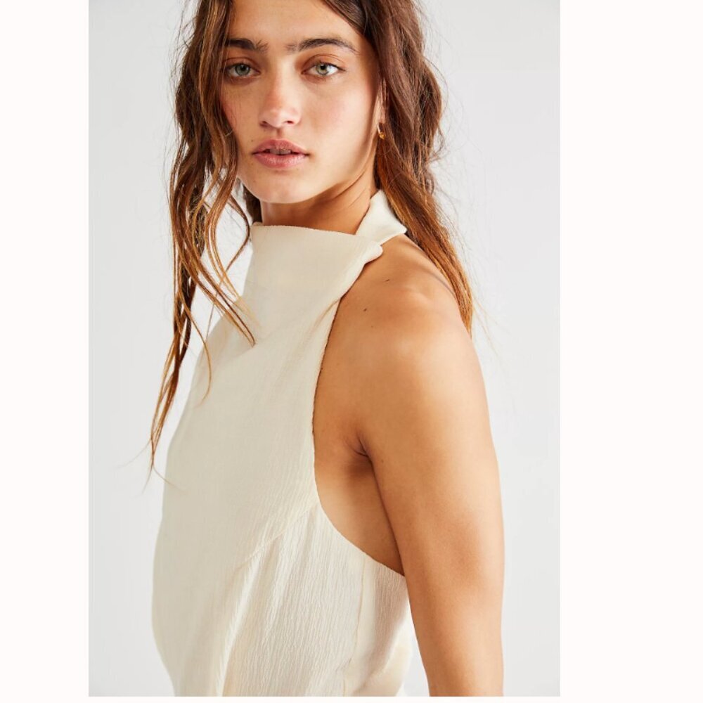 ELLIAT x Free People Keilani Halter Goddess Style Minimalist Dress Ivory M - Picture 2 of 11